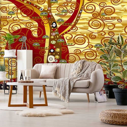 

klimt carta da parati murale albero d'oro rivestimento murale adesivo buccia e bastone materiale pvc / vinile rimovibile autoadesivo / adesivo richiesto decorazione della parete per soggiorno cucina