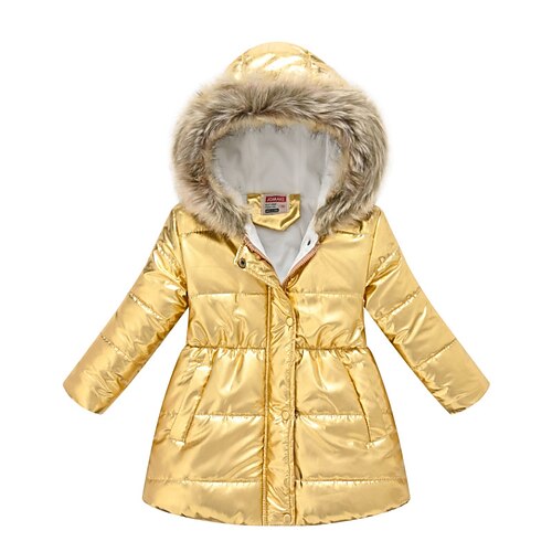 

Toddler Girls' Down Coat Solid Color Active Outdoor Coat Outerwear 7-13 Years Winter Black Blue Pink