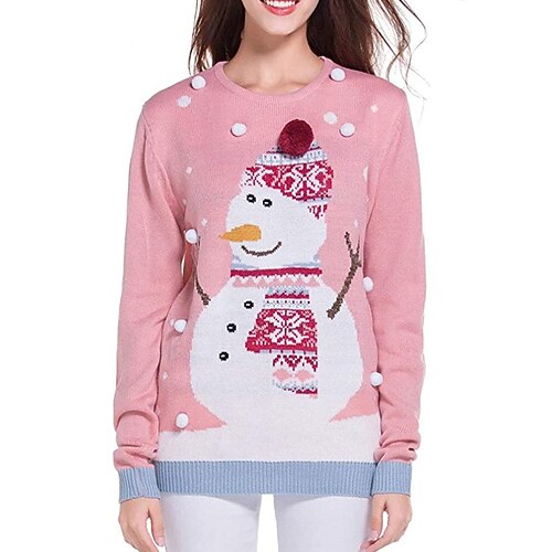 

Snowman Masquerade Ugly Christmas Sweater / Sweatshirt Women's Christmas Christmas Masquerade Christmas Eve Adults Party Christmas 100% Acrylic Top