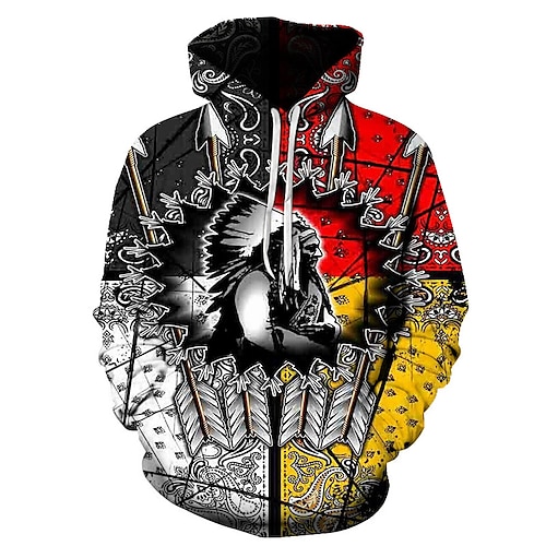 

Inspired by American Indian Totem Hoodie Cartoon Manga Anime Front Pocket Graphic Hoodie For Men's Women's Unisex Adults' 3D Print 100% Polyester Casual Daily