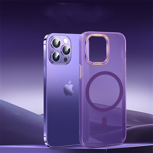 

Phone Case For Apple Magnetic Adsorption iPhone 14 Pro Max iPhone 14 Pro iPhone 14 Plus iPhone 14 iPhone 13 Pro Max iPhone 13 iPhone 13 Pro Bumper Frame Frosted Magnetic Solid Colored PC