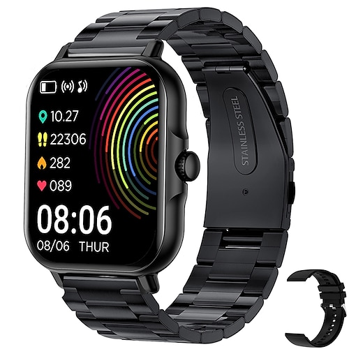 

iMosi Smart Watch 1.83 inch Smartwatch Fitness Running Watch Bluetooth Pedometer Call Reminder Fitness Tracker Compatible with Android iOS Women Men Waterproof Hands-Free Calls Media Control IP