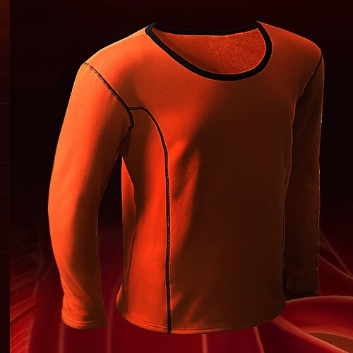 

Men's Thermal Underwear Sleepwear Thermal Shirt Pure Color Basic Fashion Comfort Home Polyester Comfort Warm Crew Neck Long Sleeve Winter Fall Royal Blue Orange