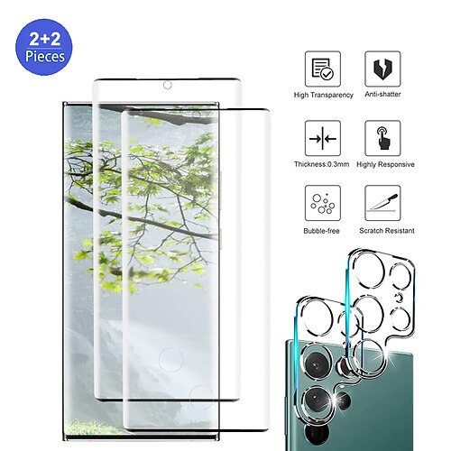 

22Pack S22 Ultra Screen Protector Camera Lens Protector by Premium Full HD Clarity Coverage 9H Tempered GlassAnti-Scratch Anti Bubble 3D Touch Accuracy Film