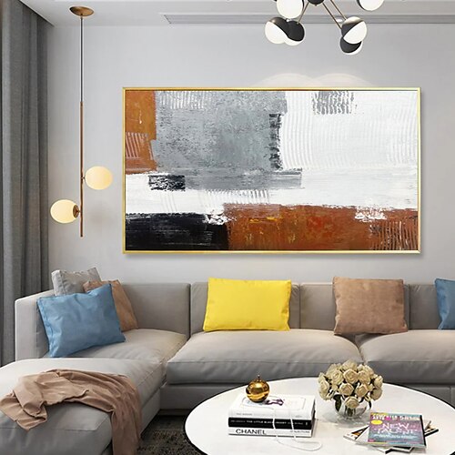 

Handmade Oil Painting canvas Wall Art Decoration Drawing Knife Painting Gray Landscape For Home Decor Rolled Frameless Unshi Painting