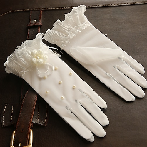 

Tul Hasta la Muñeca Guantes Elegante / Perla Artificial Con Perlado Artificial / Apliques Boda / guante del partido