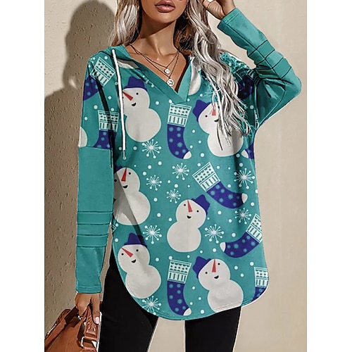 

Snowman Christmas socks Masquerade Hoodie Women's Christmas Christmas Carnival Masquerade Adults' Christmas New Year Eve Polyester Top