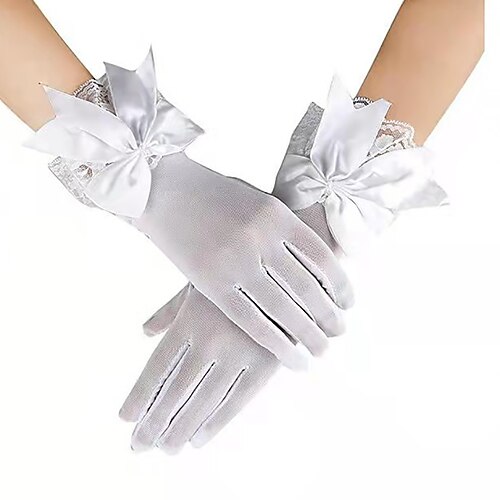 

Polyester Elbow Length Glove Party / Evening / Stylish With Bowknot / Pure Color Wedding / Party Glove