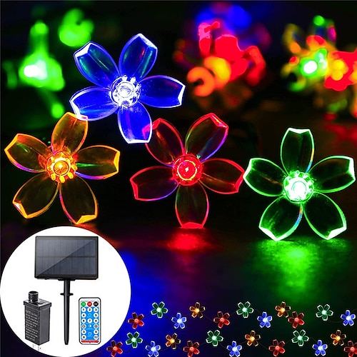 

Flower String Lights Outdoor Christmas Decorations Solar and Plug-in 10M to 50M Dual Purpose String Lights Outdoor Waterproof Cherry Blossoms String Lights Flowers Creative String Lights Holiday Lights Outdoor Party Holiday Solar EU Sola US 1set