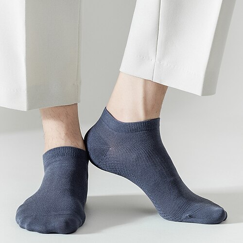 

Men's 3 Pairs Socks Ankle Socks Low Cut Socks Casual Socks Fashion Comfort Cotton Solid Colored Casual Daily Warm Spring Light Blue Black