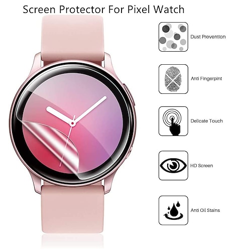 

6 Pack TPU Screen Protector Compatible with Pixel Watch Upgrade Flexible Film Anti-Scratch Bubble Free Soft HD TPU Clear Film for Google Pixel Watch