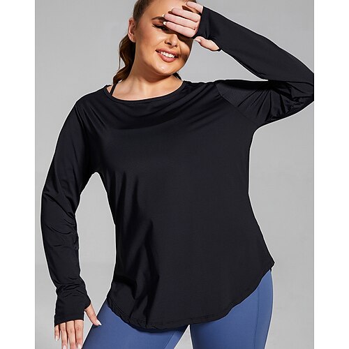 

Women's Oversized Yoga Suit Loose Mesh Splicing Long Sleeved Fitness Suit Sports Top Running Fast Drying Breathable T-shirt