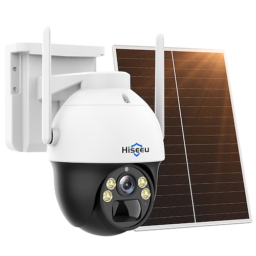

Compatible Hiseeu Wireless Security System Hiseeu 2K Solar Camera Outdoor Battery Powered Wire Free PTZ Camera PIR Detection 2-Way Audio Color Night Vision IP66 Weatherproof