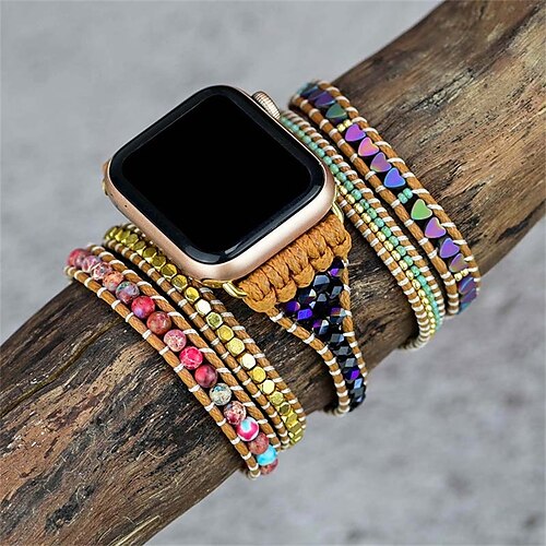 

1PC Smart Watch Band Compatible with Apple iWatch 38/40/41mm 42/44/45/49mm Ultra Series 8 7 6 5 4 3 2 1 SE Handmade Braided Rope for iWatch Smartwatch Strap Wristband Fabric Handmade Multilayer