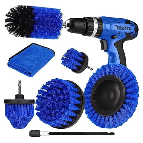 7pcs Drill Electric Brush Power Scrubber Cleaning Brush Attachment Set All  Purpose for Floor,Tub,Shower,Tile, Bathroom, Kitchen