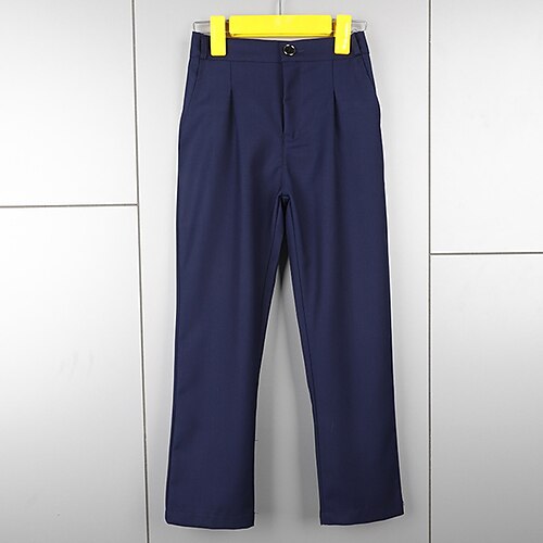 

Kids Boys Pants Solid Colored Active Casual 3-12 Years Fall Black Royal Blue White