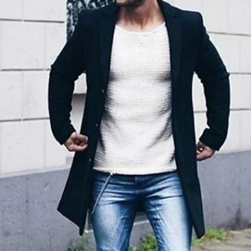 

Per uomo Cappotto invernale Cappotto Da tutti i giorni Da mare Inverno Poliestere Tenere al caldo All'aperto Capispalla Abbigliamento Di tendenza Top caldi Tinta unita Tasche Bavero Monopetto