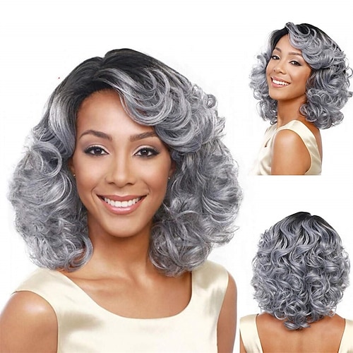 

parrucche di capelli ricci corti da donna parrucche di pizzo di capelli umani grigi parrucche da donna europee e americane styling parrucca fresca