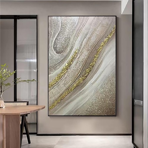 

Handmade Oil Painting Canvas Wall Art Decoration Modern Gold Texture Abstract for Home Decor Rolled Frameless Unstretched Painting