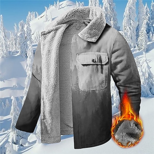 

Men's Coat Warm Sports & Outdoor Zipper Trees 3D Printed Graphic Turndown Sports Jacket Outerwear Long Sleeve Pocket Fall & Winter