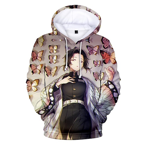 

Inspired by Demon Slayer Kochou Shinobu Hoodie Cartoon Manga Anime Front Pocket Graphic Hoodie For Men's Women's Unisex Adults' 3D Print 100% Polyester Casual Daily