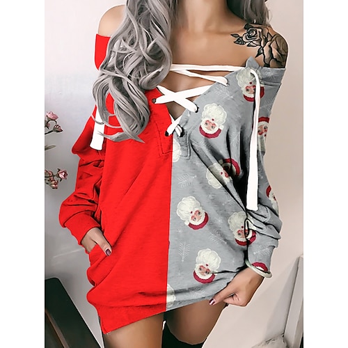 

Santa Claus Masquerade Women's Christmas Christmas Carnival Masquerade Adults' Christmas Vacation Polyester Top