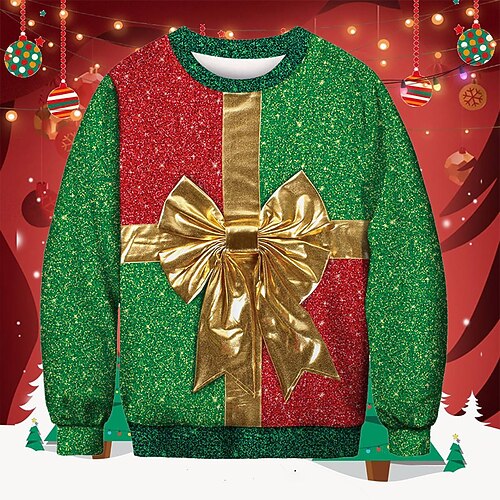 

Kids Boys Ugly Christmas Sweatshirt Pullover Graphic Long Sleeve Crewneck Children Top Outdoor 3D Print Sweatshirt Pullover Fashion Cute Green Winter 7-13 Years