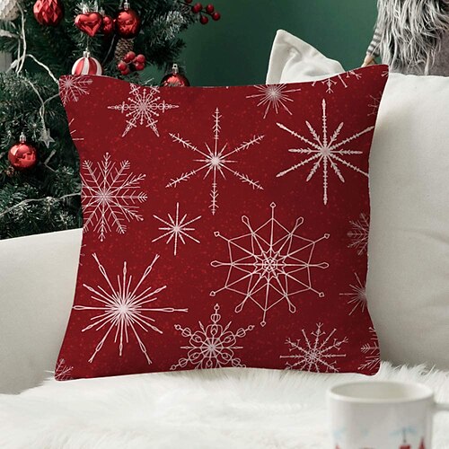 

Christmas Party Double Side Throw Pillow Cover 1PC Soft Decorative Square Cushion Case Pillowcase for Bedroom Livingroom Superior Quality Machine Washable Indoor Cushion for Sofa Couch Bed Chair