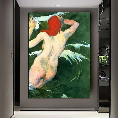 

Handmade Hand Painted Oil Painting Wall Street Art Modern Abstract Paul Gauguin Nude Lady Painting Home Decoration Decor Rolled Canvas No Frame Unstretched