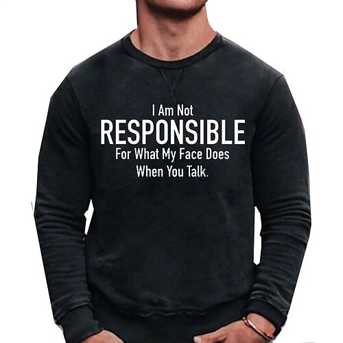 

Men's Sweatshirt Blue Wine White Black Crew Neck Solid Color Letter Graphic Prints Monograms Print Sports & Outdoor Streetwear Streetwear Casual Athletic Winter Fall Clothing Apparel Hoodies / Spring