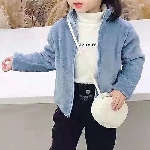 

Kids Girls' Cardigan Solid Color Daily Long Sleeve Fashion Cotton 3-10 Years Winter Blue Pink Wine