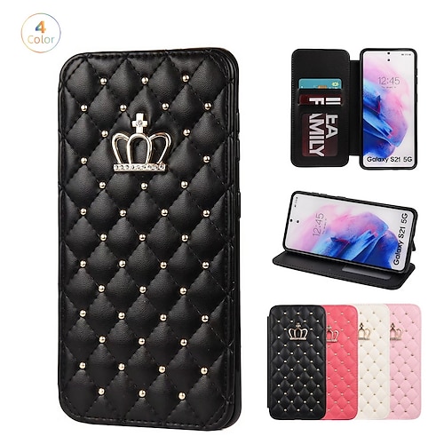

Phone Case For Samsung Galaxy Wallet Card A53 S22 Ultra Plus S21 FE S20 A72 A52 S10 Note 20 10 Ultra Plus A70 A50 Full Body Protective Dustproof Four Corners Drop Resistance Solid Colored PU Leather
