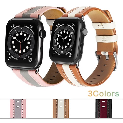 

1PC Smart Watch Band Compatible with Apple iWatch Apple Watch Ultra 49mm Series 8/7/6/5/4/3/2/1 / SE Leather Loop for iWatch Smartwatch Strap Wristband Genuine Leather Adjustable Breathable Quick