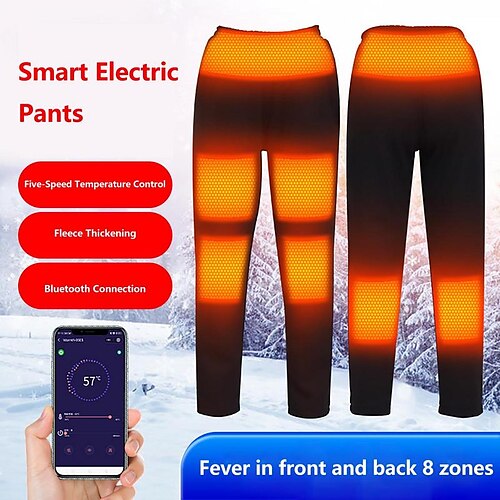 

Winter Heated Pants Temperature Adjustable Warm Pants Unisex Winter Warm Long Pants With Elastic Waist Outdoor Sportswear