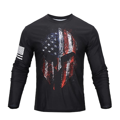 

Men's T shirt Tee Graphic Prints National Flag Crew Neck Yellow Red 3D Print Outdoor Street Long Sleeve Print Clothing Apparel Basic Vintage Sports Designer