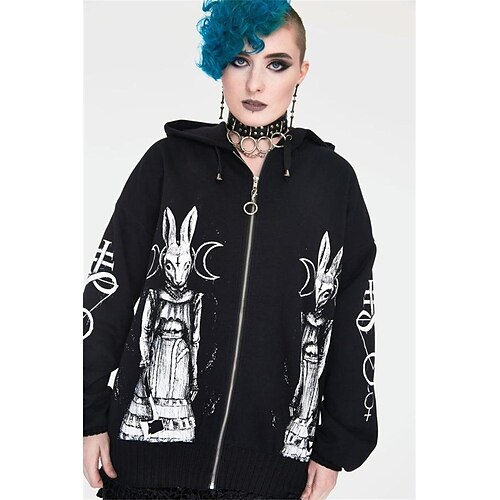 

Inspired by Punk Gothic Gothic Outerwear Print Front Pocket Graphic Outerwear For Men's Women's Unisex Adults' Hot Stamping 100% Polyester Casual Daily