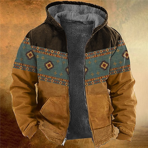 

Homens Full Zip Hoodie Jaqueta Preto Castanho Preto Amarelo Azul Marron Com Capuz Bloco de cor Estampas Abstratas Zíper Imprimir Desportos e Ar livre Diário Esportes Impressão 3D Tosão Boho Roupa