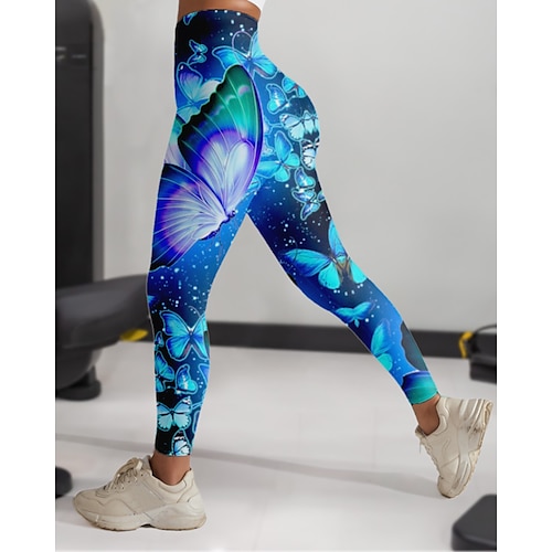 

Women's Yoga Pants Tummy Control Butt Lift Moisture Wicking High Waist Yoga Fitness Gym Workout Tights Leggings Bottoms White Green Purple Winter Sports Activewear Stretchy / Athletic / Athleisure