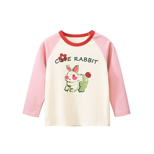 

Toddler Girls' T shirt Animal School Long Sleeve Crewneck Adorable 3-7 Years Winter Pink