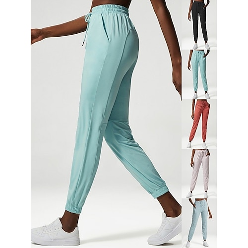 

Women's Joggers Sweatpants Pocket Drawstring High Waist Bottoms Outdoor Athleisure Winter Spandex Breathable Soft Running Walking Jogging Sportswear Activewear Solid Colored Black Light Green Orange