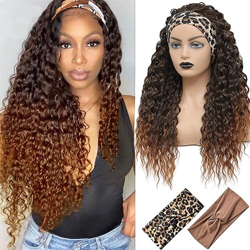 Headband Wig Water Wave Headband Wigs for Black Women Synthetic