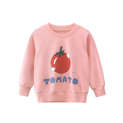 

Toddler Girls' Sweatshirt Solid Color School Long Sleeve Crewneck Cute 3-7 Years Fall Pink