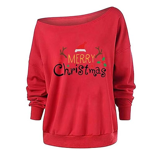 

Reindeer letter Masquerade Ugly Christmas Sweater / Sweatshirt Women's Christmas Christmas Carnival Masquerade Adults' Party Christmas Polyester Top