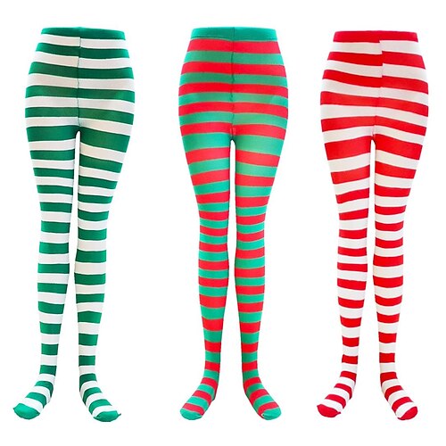

Santa Claus Elf Thigh High Socks Women's Christmas Christmas Christmas Eve Adults' Party Christmas Polyester Socks