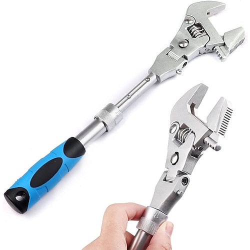 

10-inch Ratchet Adjustable Wrench 5-in-1 Torque Wrench Can Rotate and Fold 180 Degrees Fast Wrench Pipe Wrench Repair Tool
