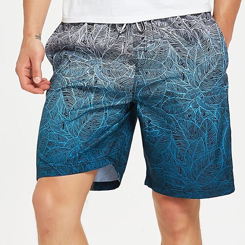 

Men's Board Shorts Running Shorts Gym Shorts Drawstring Elastic Waist Print Comfort Breathable Knee Length Casual Daily Beach Fashion Streetwear Black Green Green Micro-elastic