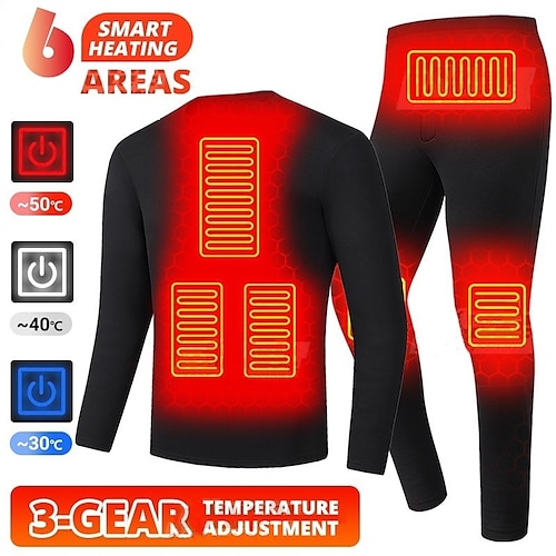 

hombres mujeres ropa interior calentada carga usb camisa de calentamiento térmico eléctrico camisa de calentamiento con aislamiento de pantalones con temperatura de 3 niveles