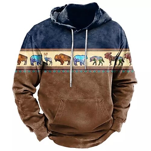 

Men's Pullover Hoodie Sweatshirt Coffee Hooded Animal Color Block Graphic Prints Print Daily Sports 3D Print Basic Streetwear Designer Spring & Fall Clothing Apparel Hoodies Sweatshirts