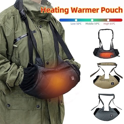 

Heated Hand Muff Electric Hand Warmer Pouch Gloves USB Charging Adjustable Detachable Waist Belt Zipper Bags 3 Heat Modes for Winter Outdoor Hunting Camping