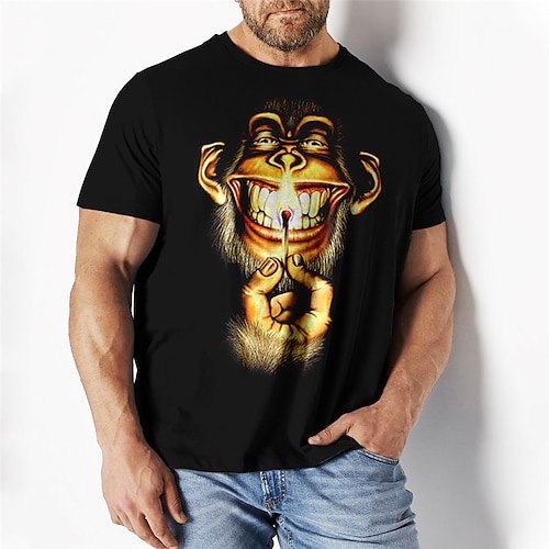 

Per uomo Plus Size maglietta Grande e alto Pop art Girocollo Manica corta Primavera estate Essenziale Di tendenza Streetwear Comodo Informale Sport Top